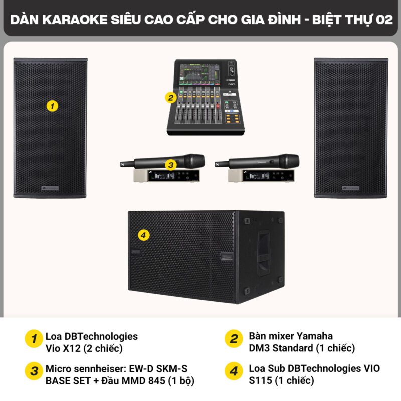 Dàn karaoke siêu cao cấp cho gia đình - biệt thự 02